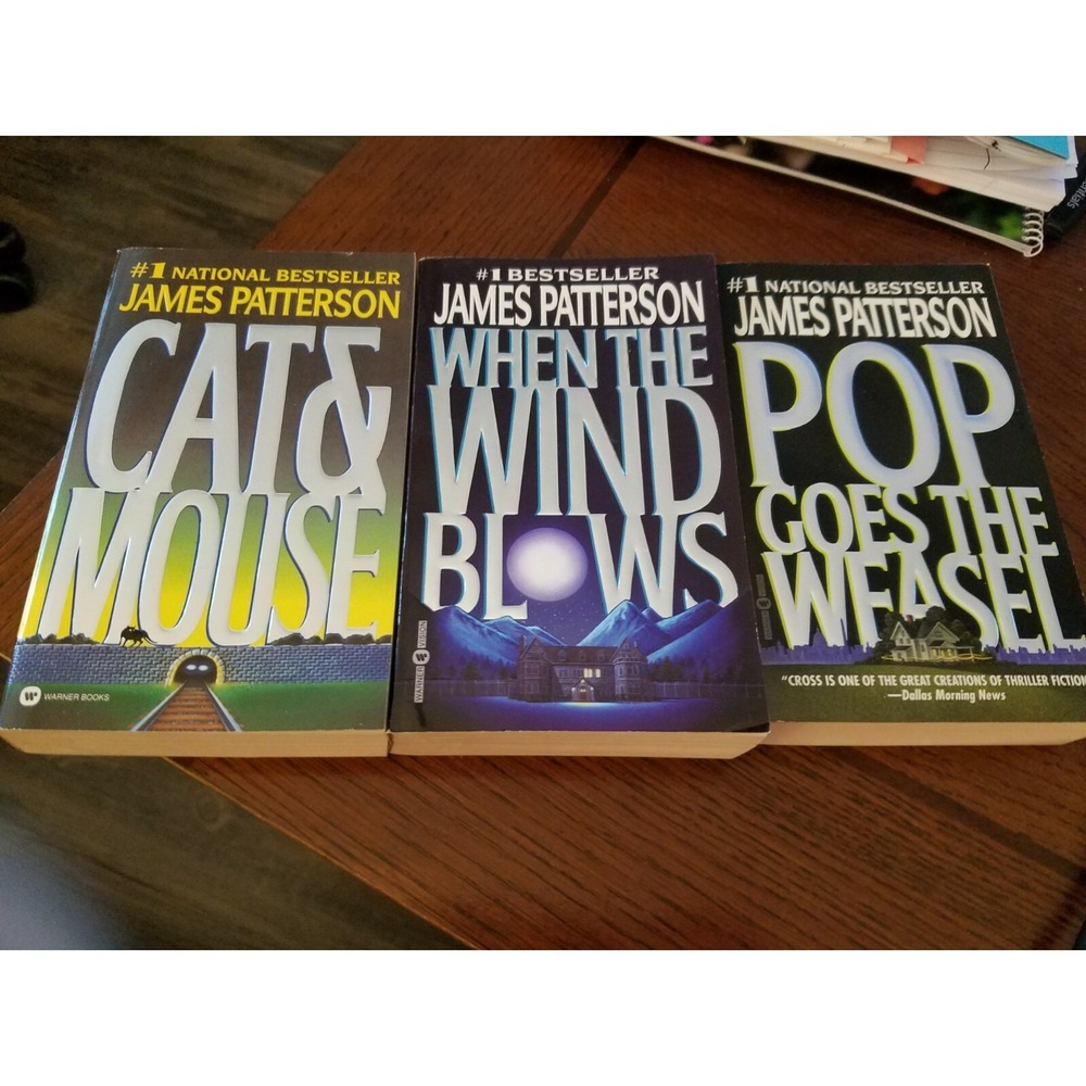 James Patterson Lot 3‎ PB  When the Wind Blows, Cat & Mouse, Pop Goes the Weasel